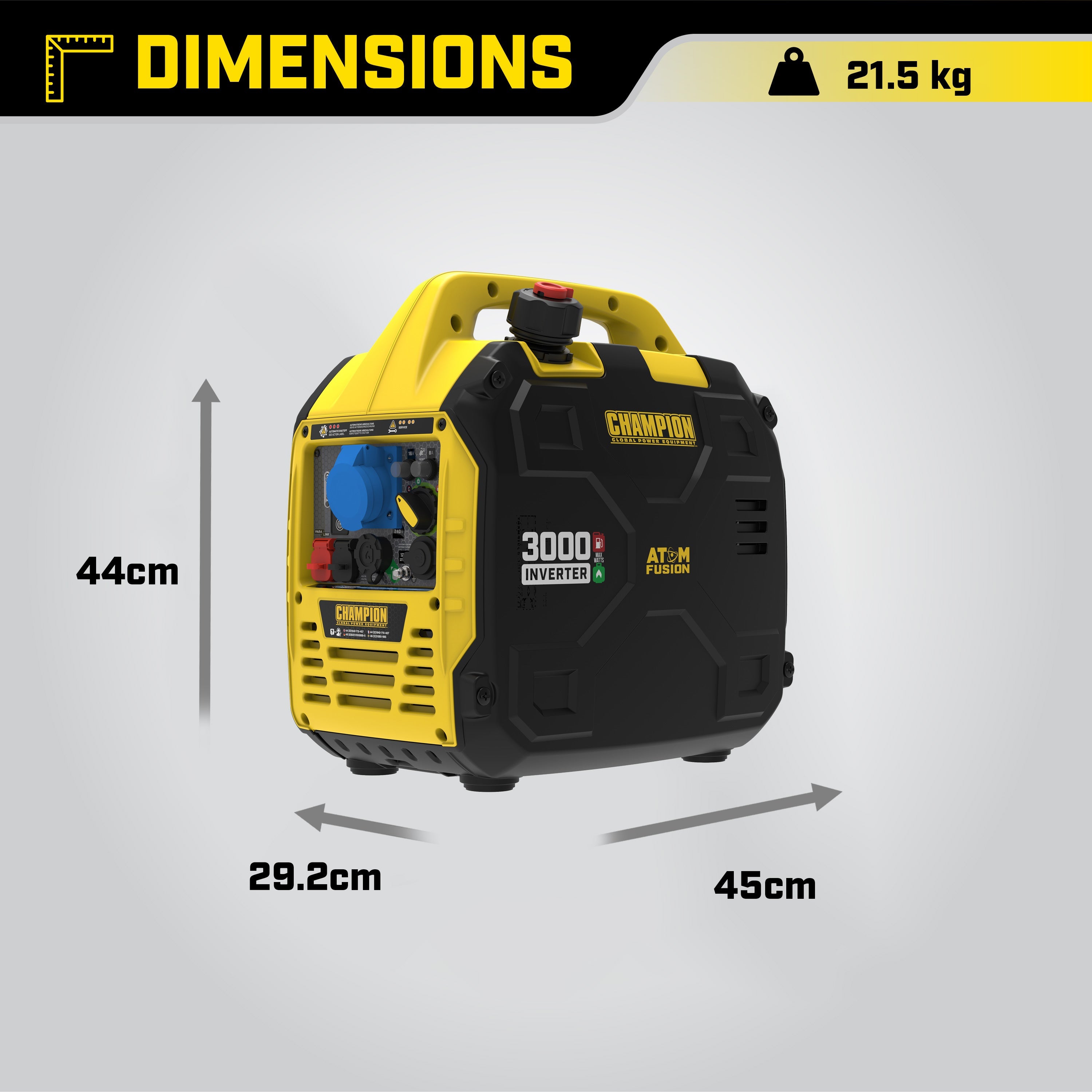 Champion 3000 Watt "Atom Fusion" LPG Dual Fuel Inverter Generator
