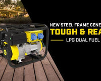 Our new Steel Frame Generator - The Tough & Ready 3000 Watts LPG Dual Fuel Generator