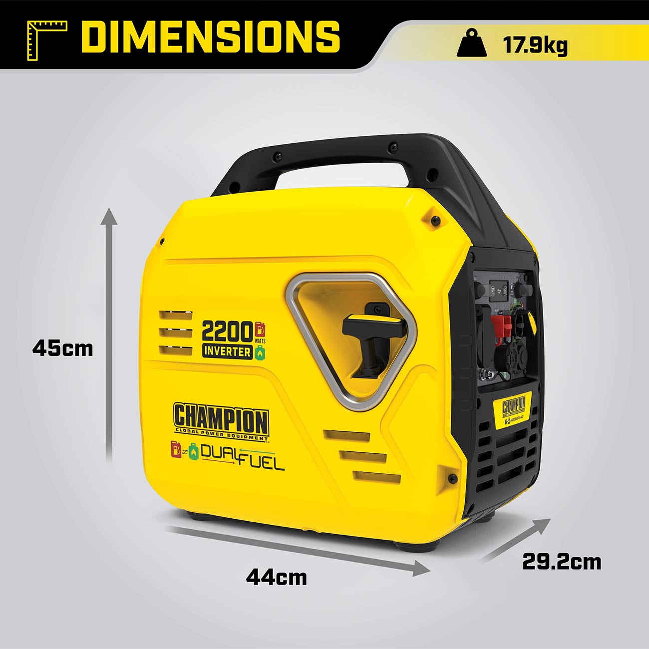 Champion 2200 Watt "Mighty Atom" LPG Dual Fuel Inverter Generator