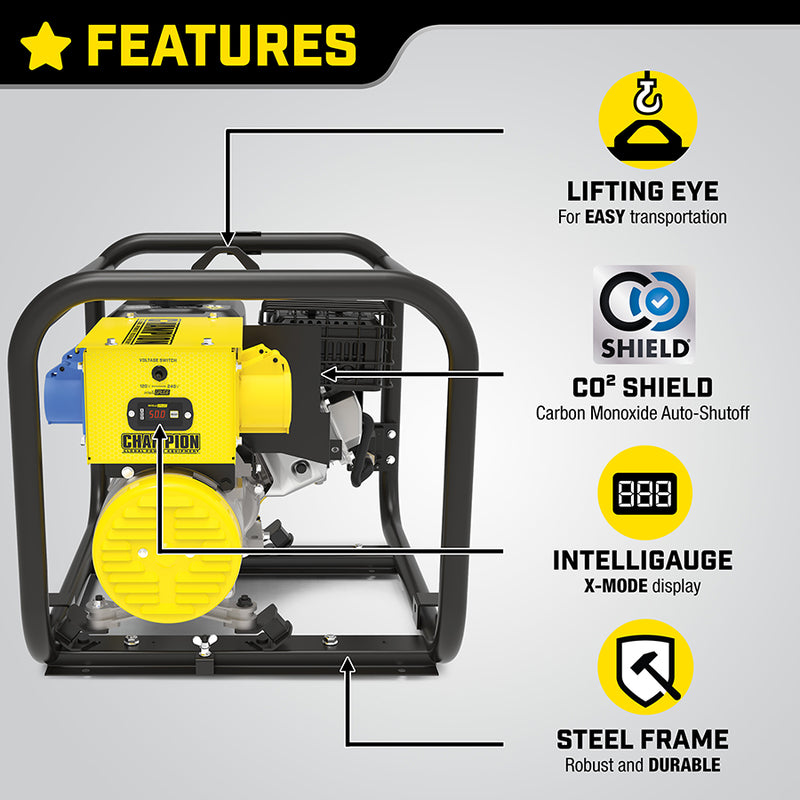 Champion 3000 Watt LPG Dual Fuel Premier Generator with Lifting Eye