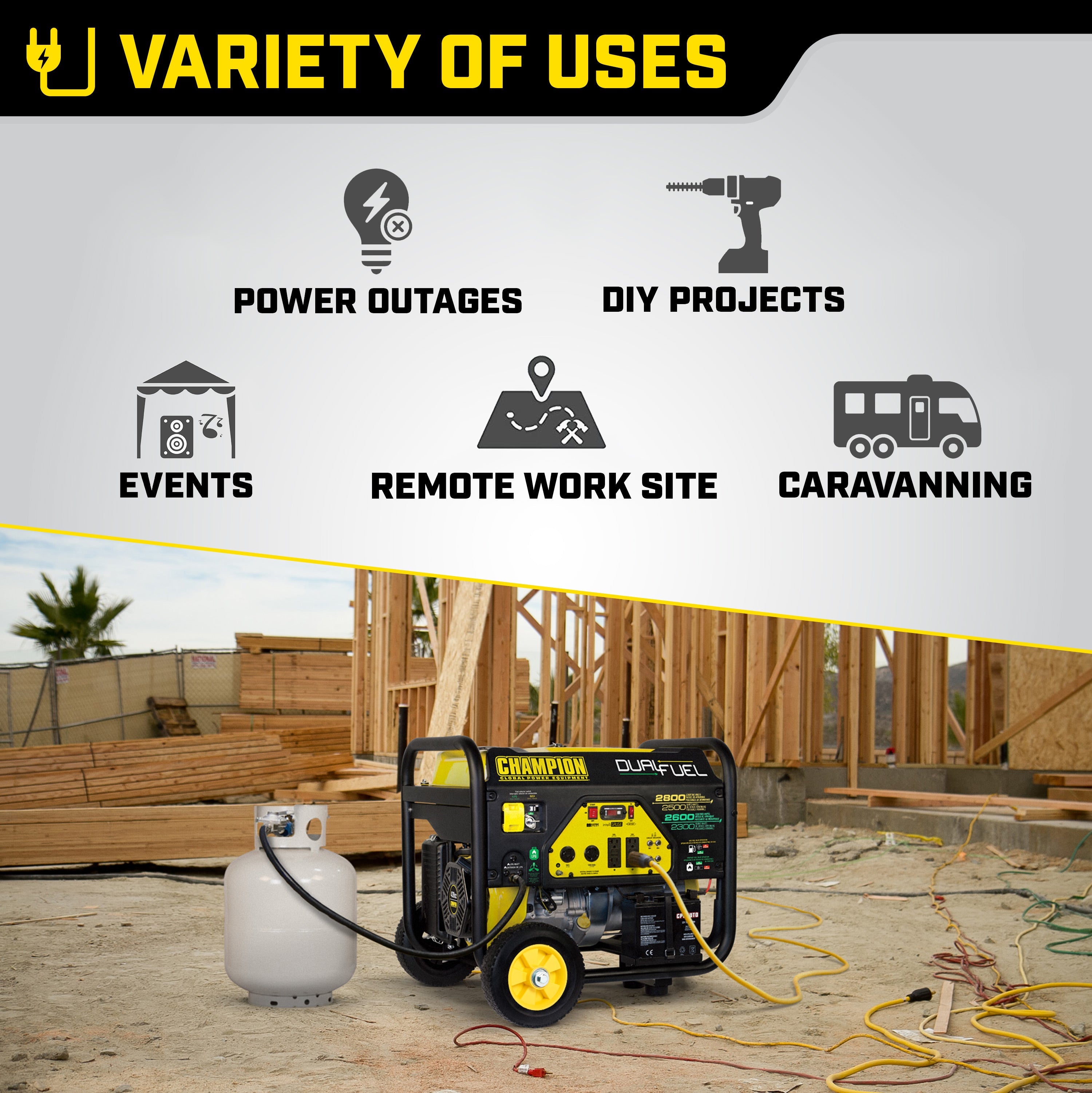 Champion 7000 Watt LPG Dual Fuel Generator With Electric Start