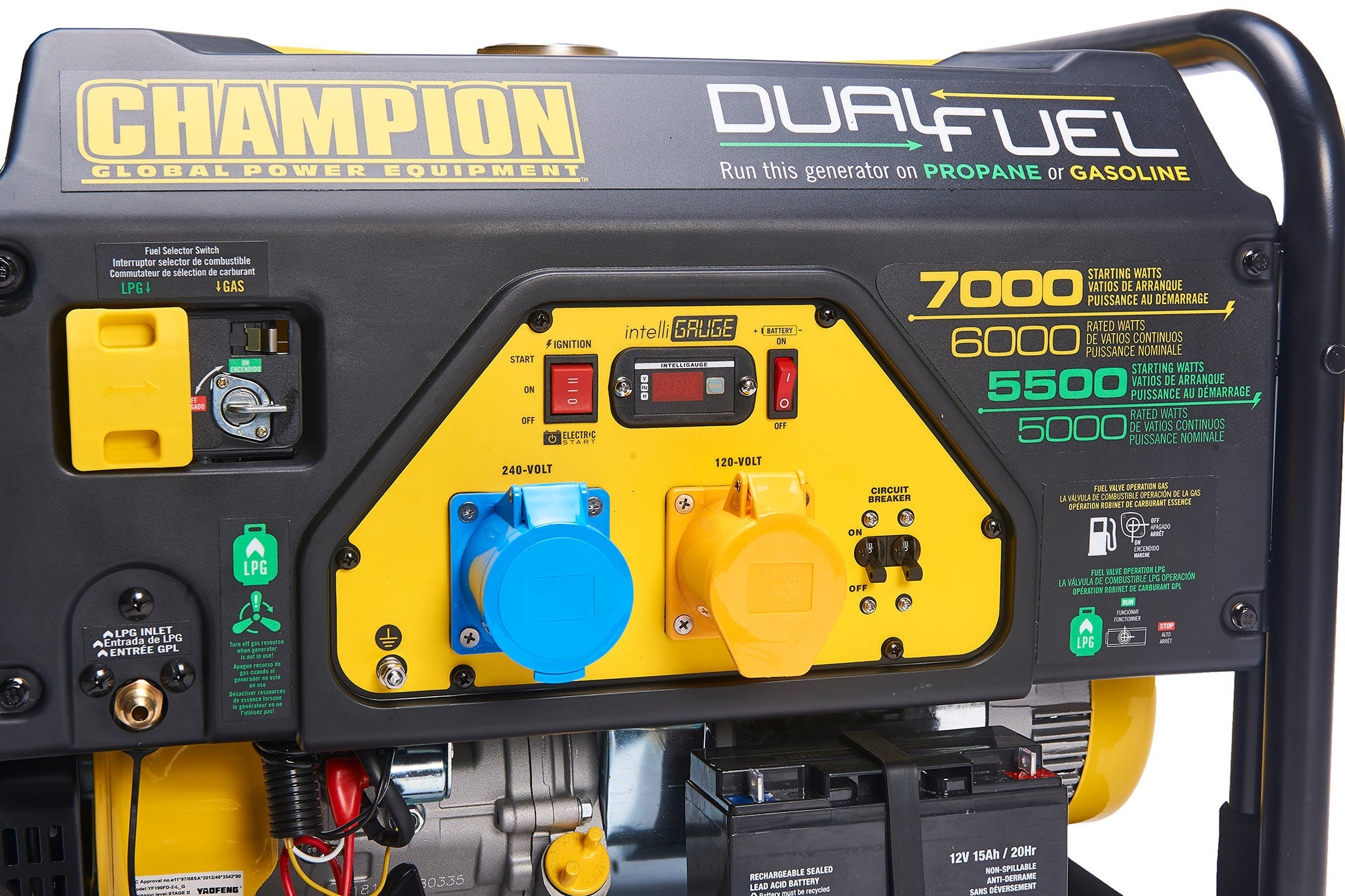 Champion 7000 Watt LPG Dual Fuel Generator With Electric Start